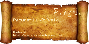 Pacurariu Évald névjegykártya